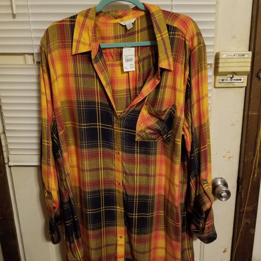 Cato orange plaid shirt 22/24